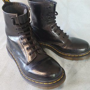 Black DR MARTENS boots 1460 Qq Flowers emboss leather LIMITED EDITION